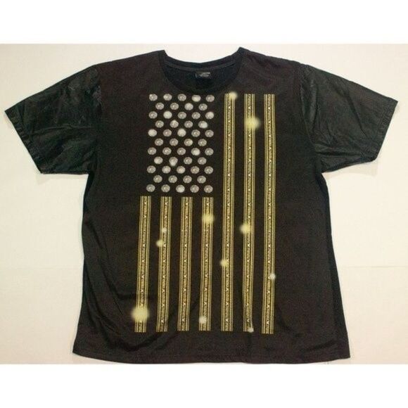 American Flag Graphic Print T-Shirt Ablanche New York XXL Black TEE 2XL - Picture 1 of 3